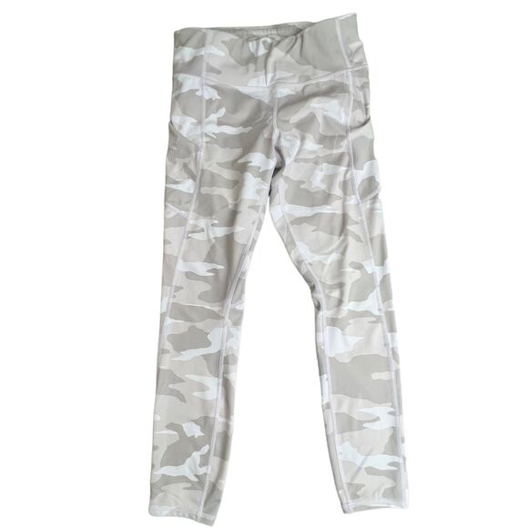 Athleta Womens Tan Camo Contender 7/8 Tight Small Zip Pockets #405480 - Picture 2 of 9